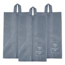 3Pcs Waterproof Shoes Bags Travel Storage Shoes Organizer with Zipper Gray
