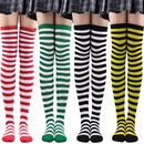 Over The Knee Thigh High Ladies Striped Halloween Xmas Party Cosplay Stockings