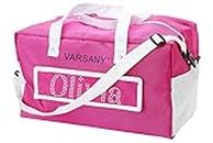 Varsany Pink Crystal Personalised Gymnastic Bag Kids - Gym, Dance, School, Gymnastics Bag for Kids & Ladies – Children’s Travel Bag for Holding Gymnastic Shorts, Cardigan, Leotard, Dance Shoes