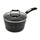 Starfrit The Rock 2.8L (3Qt) Non-Stick Saucepan - Durable Forged Aluminum - Oven Safe - PFOA Free - Easy to Clean - Black