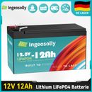 LiFePO4 Akku 12V 12Ah Lithium Batterie BMS für Solar Boot Wohnmobil 10000+Zyklen