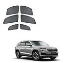 Auto Addict Half Magentic Curtains Car Sunshades Side Window Set of 4 Pcs Black for Skoda Kodiaq