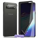AnnhanT Protection pour Samsung Galaxy S10 5G Protection d'écran en Flexible TPU Anti Espion 1 Pièces +Galaxy S10 5G Verre Trempé Protection d'objectif 2 Pièces. Facile à Installer, Confidentialité