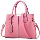 Dayfine Top Handle Handbags for Women Faux Leather Satchel Handbag Tote Bags Purse Ladies Briefcase Shoulder Crossbody Bag-Pink