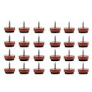 uxcell 24pcs Screw Felt Glider Furniture Pad Nails Screw-in Glide Slider 20mm/3/4" Dia for Wooden Table Desk Leg Feet Brown
