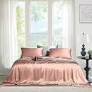 THE LINEN COMPANY 100% Bamboo 300 TC King Size 2 Pillow Covers Set Suitable for Hotel and Living Room (20" x 36", Rose Gold)