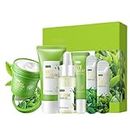 Green Tea Skincare Set, 6-In-1 Skincare Gift Set, With Natural Extracts,Cleanser,Face Serum, Face Cream, Eye Cream, Facial Mask And Mud Mask,Moisturizing Skincare Set For Teen Girls