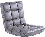 Floor Reclining Lazy Floor Sofa Foldable Bean Bag Chair Furniture Comfortable Support Lounger Chair for Meditating Reading Gaming TV Watching - Grey