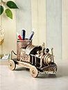 CraftVatika Handcrafted Iron Train Engine Decorative Showpiece Figurine Pen Stand Mobile Holder For Home Office Study Table Top Decor