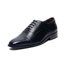 LOUIS STITCH Men's Jet Black Oxford Shoes Handmade Formal Italian Leather Shoes for Men (Czech EUOX) - 7 UK