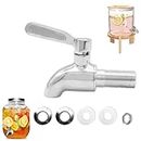 304 Stainless Steel Dispenser Fauce, 16millimeter Glass Drink Dispenser Tap, Dispenser Faucets, Juice Drinking Fountain, for Water,Beer, Wine, Juice and Bottle Bucket, Silver