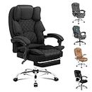 ALFORDSON Ergonomic Office Chair with 150° Recline, Home Fabric Chair with Lumber Back Support for Work with Footrest and Adjustable Height, Gaming Executive Computer Racer Swivel Chair (Fabric Black)