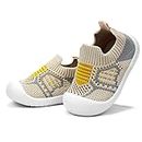 OAISNIT Baby Boy Girl Shoes Breathable Mesh Sneakers Lightweight Non-Slip Toddler Walking Shoes Infant First Walkers 6-24 Months, 3-khaki, 12-18 Months Infant