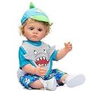 Enjoy with Love 55CM Full Body Morbido Silicone Vinile Real Touch Reborn Baby Boy Tutti Life Painting Toddler Doll Bambini (Blue Eyes)