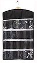 Big buyer Polyester - (1 Piece Wall Hanging Wardrobe Organizer With 16 Transparent Pockets, Organizes Socks, Undergarments, Belts, Ties, Scarfs (Multicolour) Black, Drawer Organisers