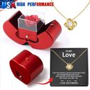 White Gold Necklace With Luxury Rose, To My Love Forever Heart Box Vintage Gift