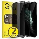 XYYZYZ Tempered Glass (2 Pack) Privacy Screen Protector For Iphone 11 Pro Max Iphone Xs Max (6.5 Inch) Full Coverage, Anti Spy Tempered Glass Film, Easy Installation, Case Friendly