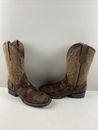 NWOB Circle G ORIX Caiman Patchwork & Embroidery Square Toe Western Boots Men 9D
