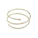 Minimalist Gold Metal Spiral Coil Upper Arm Cuff Open Arm Bracelet Armlet Armband Bangle for Women (gold)