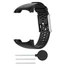 Replacement Watch Strap Bands, Soft Adjustable Silicone Replacement Wrist Watch Band Compatible for Polar M400/M430 Watch Band with Tool (Black)