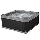 Essential Hot Tubs - Shoreline Lounger 24 Jet 6-Person Lounge Seating with Massage Features, 74.5 x 74.5 x 32-Inches, 120V, Grey Granite with Black Wrap