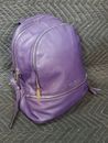 Michael Kors Purse Backpack Bookbag Large Purple Leather Silver Hardware 