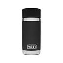 YETI Rambler 12 oz Bottle, Stainless Steel, Vacuum Insulated, with Hot Shot Cap, Black