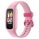 BIGGERFIVE Vigor 2 L Kids Fitness Tracker Watch for Girls Ages 5-15, IP68 Waterproof, Activity Tracker, Pedometer, Sleep Monitor, Calorie Step Counter Watch, Pink