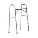 HEALTHLINE Walker Folding Deluxe 2 Button Without Wheels, Lightweight Foldable Mobility Walker No Wheels for Adult Seniors Disabled, Adjustable Height for Short, Average and Tall People