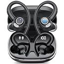 Wireless Earbuds Bluetooth 5.3 Headphones Sport, 2024 Wireless Earphones with Earhooks, HiFi Stereo Deep Bass with ENC Mic, 40H Dual LED Display, IPX7 Waterproof Ear Bud for Small Ear Running/Workout