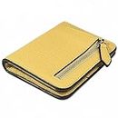 GADIEMKENSD Small Wallet Bifold RFID Credit Card Holder for Men Leather Coin Ladies Purse RFID Blocking Mini Compact Pocket Wallet with Zipper Card Cash Slots Ultra Slim Minimalist Yellow