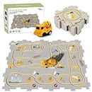 ZCOINS Construction Car Puzzle Track Race Playset for Kids, Puzzle Mat Rail Train Vehicle STEM Montessori Toys, DIY Road Builder Board Game Educational Gift Toys for 3 4 5 6 7 Year Old Boys