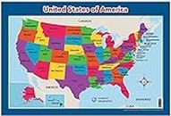 USA Map for Kids - United States Wall/Desk Map (18" x 26" Laminated)