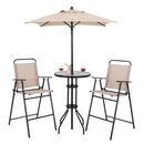 Outdoor Bistro Bar Table And Chairs Set Of 2 With Patio Umbrella Clearance Sale
