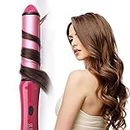 Arzet 2-in-1 Ceramic Plate Essential Combo Beauty Set of Hair Straightener and Plus Curler hair curler for women, hair straightner for women, hair straightener and curler 2 in 1-(Pink)