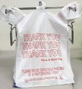 Bags 1/6 Large 21 x 6.5 x 11.5 "Thank You" T-Shirt Plastic Grocery Shopping Bags