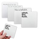 Funny Sticky Note, 4PCS Note Pads What The Fuck Notepad, Snarky Sticky Notes Novelty Office Supplies for Women Men, Sassy Desk Accessories School Supplies, Funny Gifts for Friends Colleagues (A)