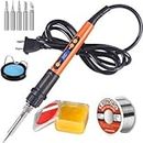 Soldering Iron Kit, 100W LCD Digital Soldering Gun, Portable Soldering Iron with Adjustable Temperature Control and Fast Heating, Ceramic Thermostatic Design, On/Off Switch, 9 Pcs Soldering Iron Kit