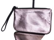 Borsa Monete Victoria Secret Oro Rosa Metallico Polso Borsa Trucco Cosmetico