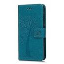 Reevermap Samsung Galaxy S21 Case Flip Phone Cover Shockproof PU Leather Wallet Owl Tree Embossed Magnet Closure Card Slot Stand Case for Samsung Galaxy S21, Blue