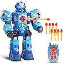 Large Remote Control Robot for Kids - 10 Channel RC Toys Shoots Missiles, Walks, Talks & Dances with Flashing Lights Sounds