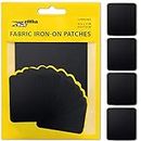 ZEFFFKA Premium Quality Fabric Iron-on Patches Inside & Outside Strongest Glue 100% Cotton Black Repair Decorating Kit 12 Pieces Size 3" by 4-1/4" (7.5 cm x 10.5 cm)