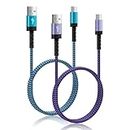 Samsung S24 Fast Charger Type C Cord 2Pack/3FT Braided USB C to USB A Car Charging Cord for Samsung Galaxy A15 5G,A55,A54 5G,A25,A35,A14,S24 Ultra,S23,S22,S21,S20,iPhone 15,15 Pro,Pixel 8 Pro,7,7a,6,5