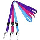Wisdompro Office Lanyard 3 Pcs, 23 inch Premium Polyester Neck Strap Lanyard with Oval Clasp & Detachable Buckle for Phone, Camera, USB, Keys, Keychain, ID Badge Holder - Purple/Hot Pink/Light Blue