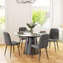 Dining Chairs Set of 4 Kitchen Chair with Metal Legs Grey