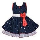 Wish Karo Baby Girls Cotton Frock Dress (DN ctn054nb_Navy Blue_5-6 Years)