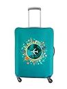 Cortina Abstract Design Travel Suitcase Protective Cover|Medium|Fits 22"-26" Luggage|Eco-Friendly|Polyester-Spandex|65cm (24 inch)|Luggage Protectors|Anti Scratch|Pack of 1|Blue 6