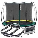 SkyBound 10 FT Springfree Trampoline for Kids and Adults - Springless Trampoline with Enclosure - Recreational Trampolines Bungee Cords - Outdoor Trampoline for Kids - No-Gap Design Zipper System
