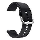 ACM Watch Strap Silicone Belt compatible with Goqii Smart Vital Fitness Spo2 Smartwatch Sports Hook Black