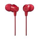 JBL C50HI, Wired in Ear Headphones with Mic, One Button Multi-Function Remote, Lightweight & Comfortable fit (Red)